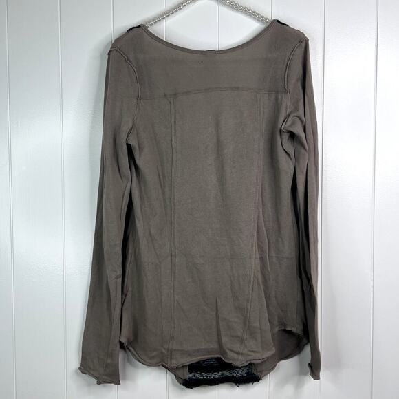 We The Free Free People Henley With Soft Sweater Detailing in Front SZ M - Picture 6 of 7